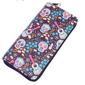 Skull/Dios De Los Muertos (with guitars) wallet.